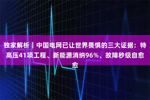 独家解析｜中国电网已让世界畏惧的三大证据：特高压41项工程、新能源消纳96%、故障秒级自愈