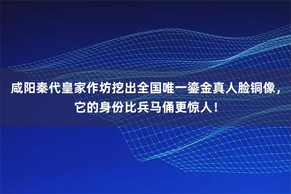 咸阳秦代皇家作坊挖出全国唯一鎏金真人脸铜像，它的身份比兵马俑更惊人！